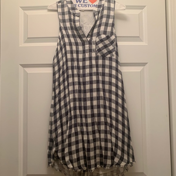 Anthropologie Cloth & Stone Blue and white checkered dress - Picture 3 of 3